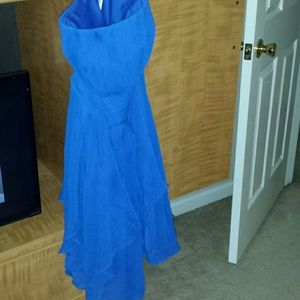 Strapless crinkle chiffon dress