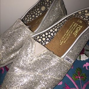 Silver Glitter Toms