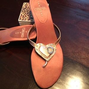 Gold kitten heel sandles