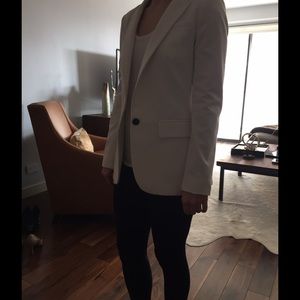 Banana Republic Monogram Soft White Suiting Blazer