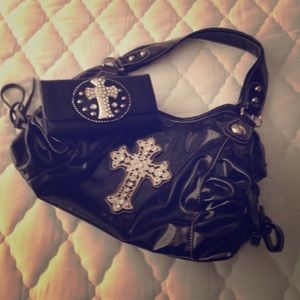 Black Cross Purse and Wallet