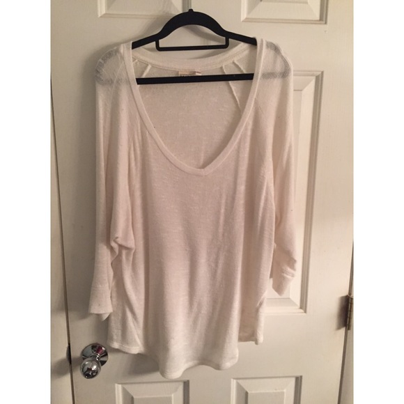 V-Neck White Sweater