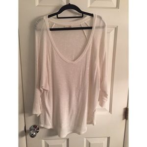 V-Neck White Sweater