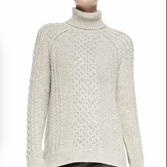 Vince cable knit merino wool turtleneck.