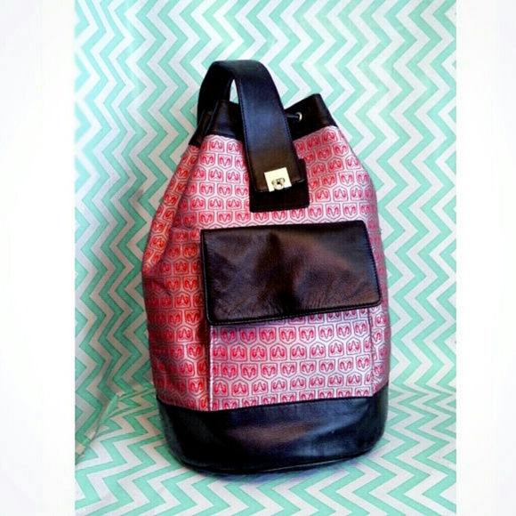 Dodge Handbags - Dodge Ram Backpack Leather drawstring large bag