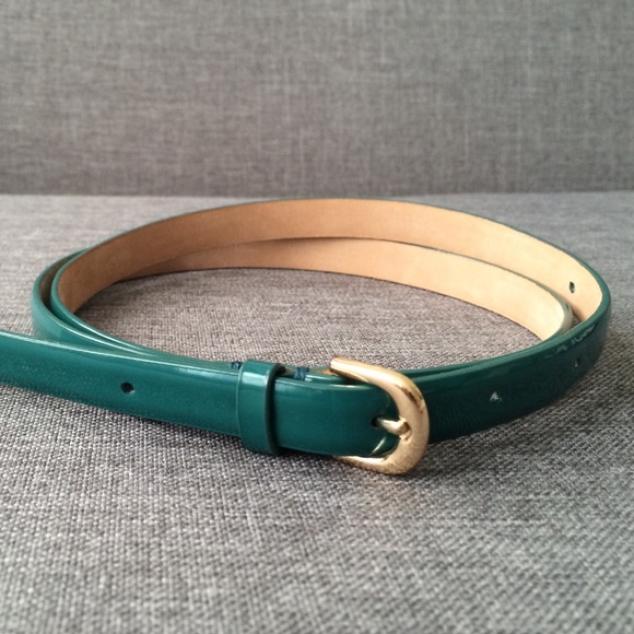J Crew Teal Patent Leather Belt