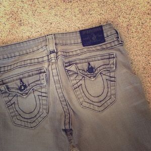Grey True Religion Capri Jean