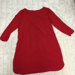 Red polyester shift dress
