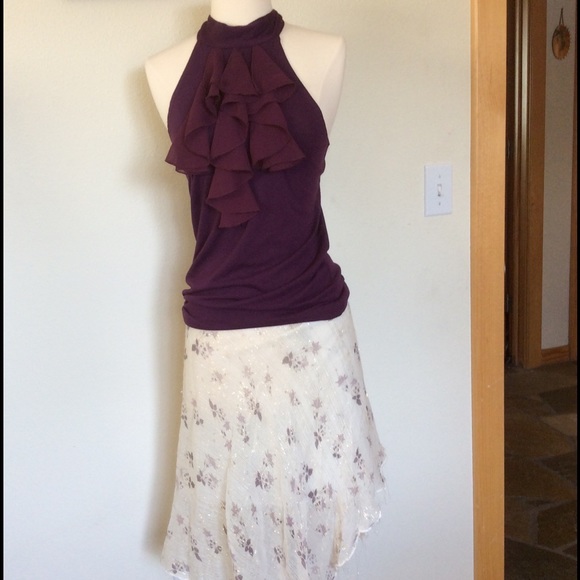 Purple halter top w/ ruffle 🌸 SPRING CLEANING 🌸