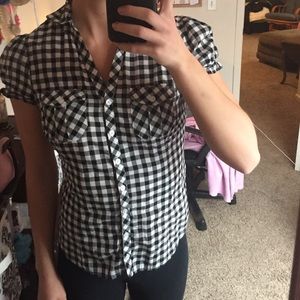 H&M short sleeve plaid button up