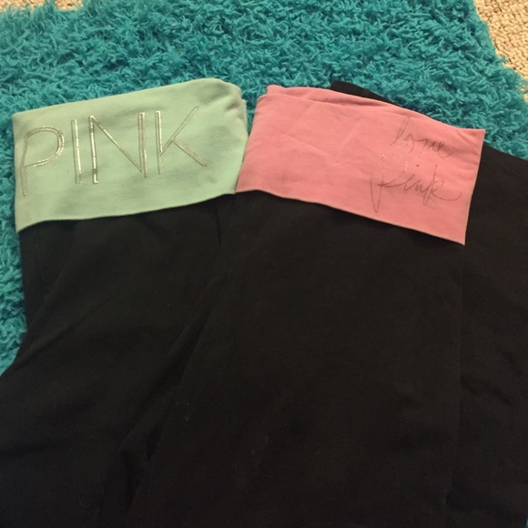 2 VS Pink Yoga Pants