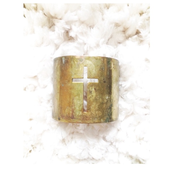 Gold Cross Cuff Bracelet