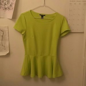 Lime green cute blouse.