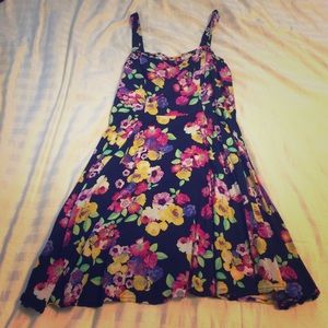 Black/floral material girl short dress