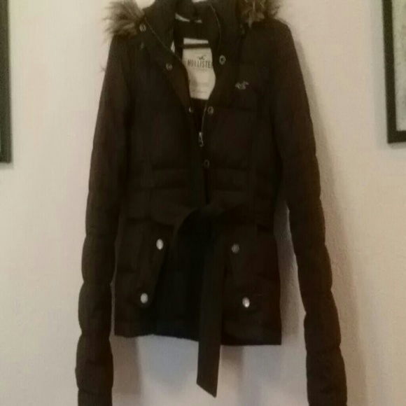 Hollister Brown jacket with fur!