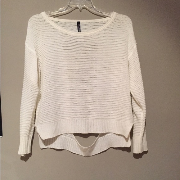 White knitted sweater