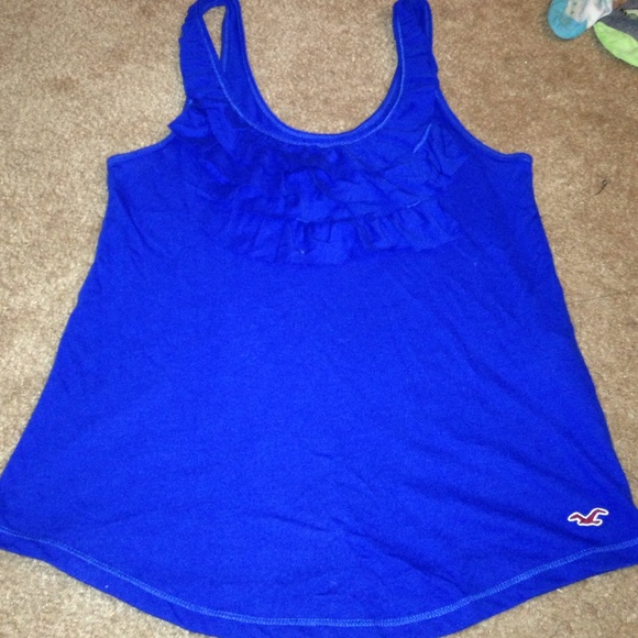 Blue ruffle Hollister tank