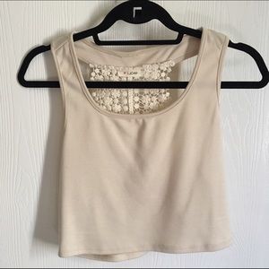 Beige crop top w/ crochet back
