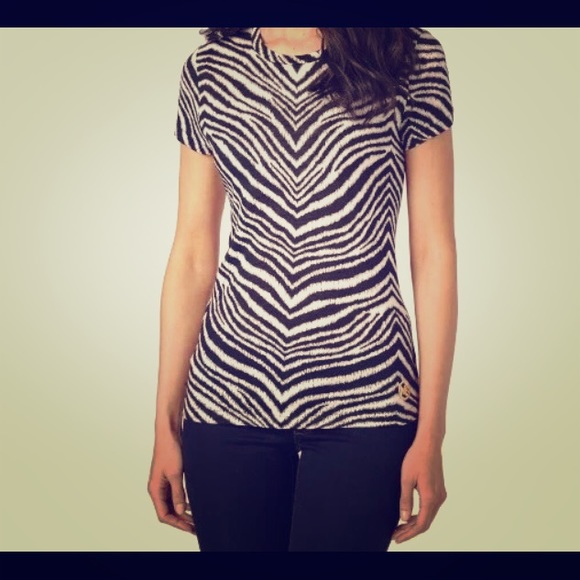 Michael Kors Zebra Tee M New with Tags Medium Size