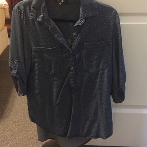 Denim polka dot shirt