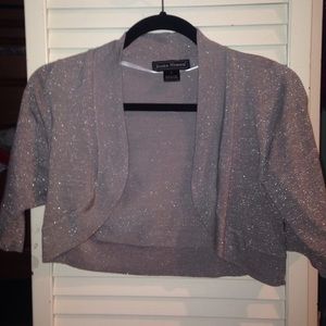 cropped silver shaul sweater