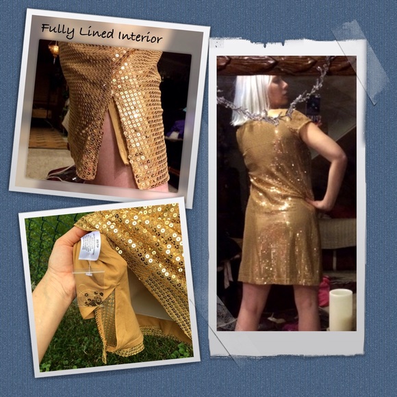 Avon/mark. Gold Sequin Dress (NEW) - Picture 2 of 5