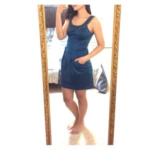 Satin Blue Dress with pockets!