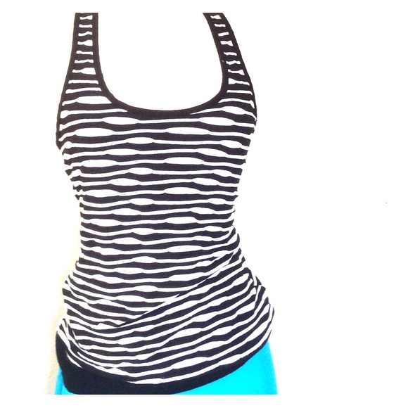 Black and white racer back