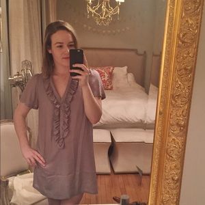 LaRok Short Sleeve Ruffle Dress in Mauve