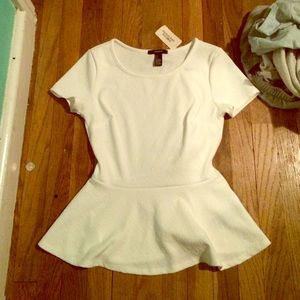 cute white peplum top