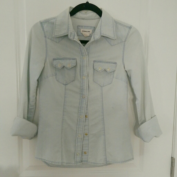 H&M pale blue denim shirt