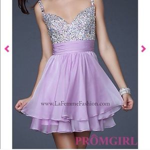 Lavender chiffon homecoming dress