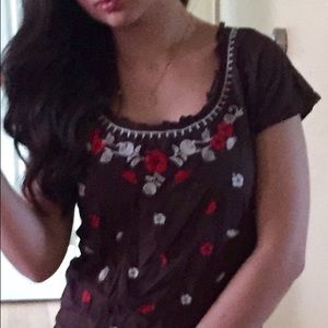 Brown Floral Tee