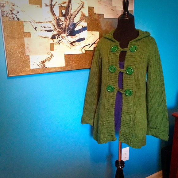 Kelly Green Hooded Sweater