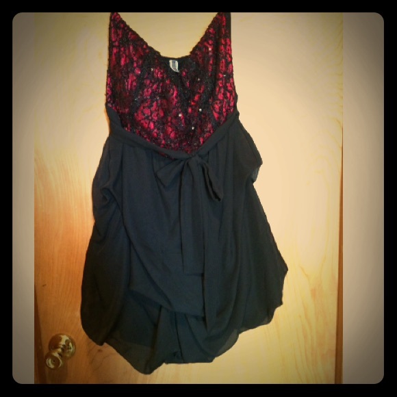 Burgundy Black Dress
