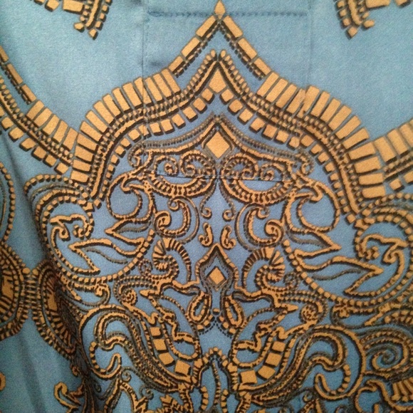 Etcetera Blue/ Gold Satin Tunic