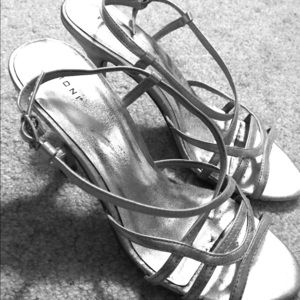 Silver Strappy Heels