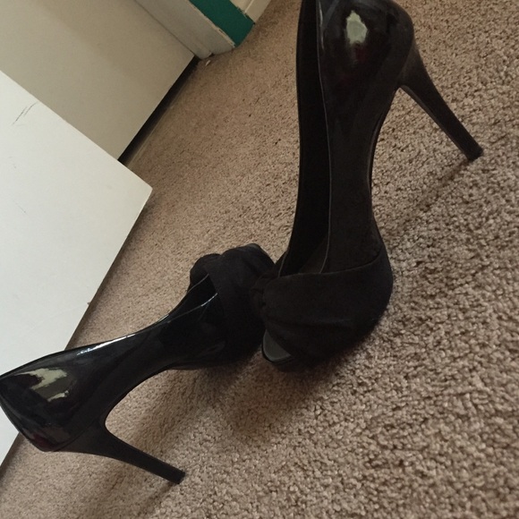 Black open toe heels