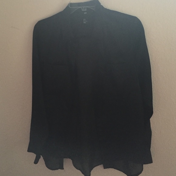 Silk back long sleeve button up .. H&M