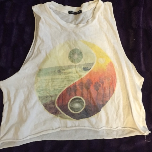 Brandy peace sign muscle tank
