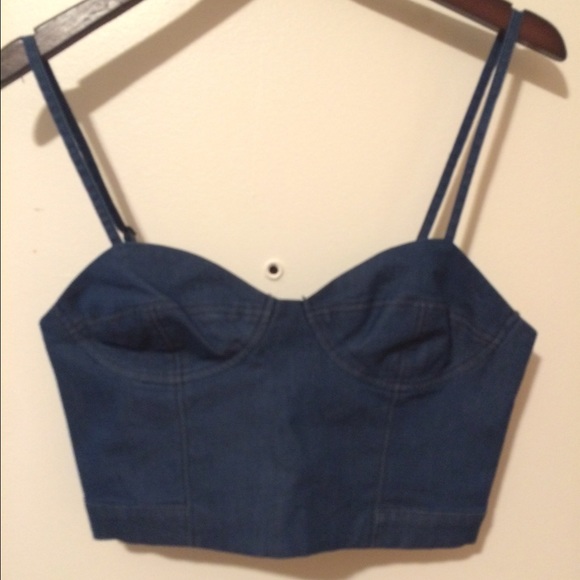 Denim Bralette crop top bra corset Urban Outfitfit