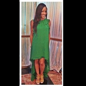 100% authentic BCBG Max Azria green high-low dress