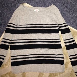 Gray and black striped sweater