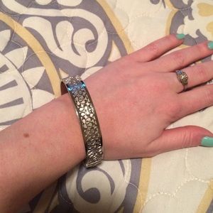 Coach signature silver bangle