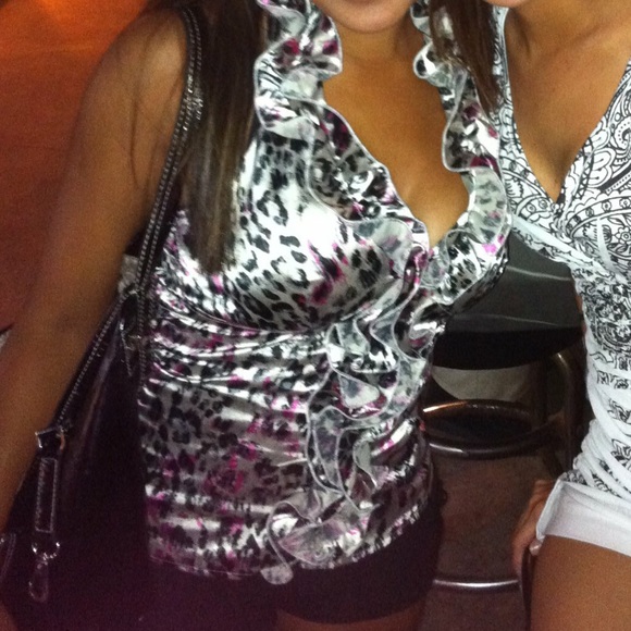 Leopard Print Plunge Halter Top