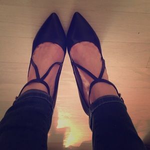 Zara black pointy toe heels