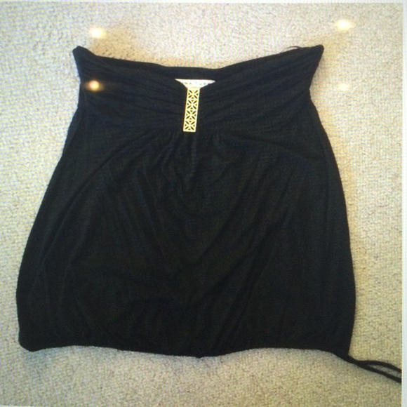 Trina Turk black strapless top