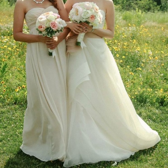 Strapless Chiffon Bridesmaids Dress