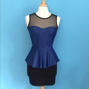 Blue Peplum Top
