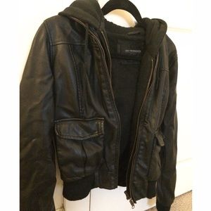 Obey vegan leather jacket in black